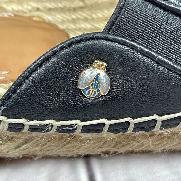 BILL BLASS Wallis black floral & butterfly embellished espadrille mules, size 9 - Picture 2 of 13